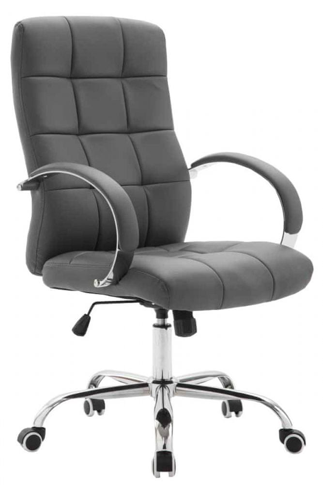 BHM Germany Kancelárska stolička Mikos, syntetická koža, šedá